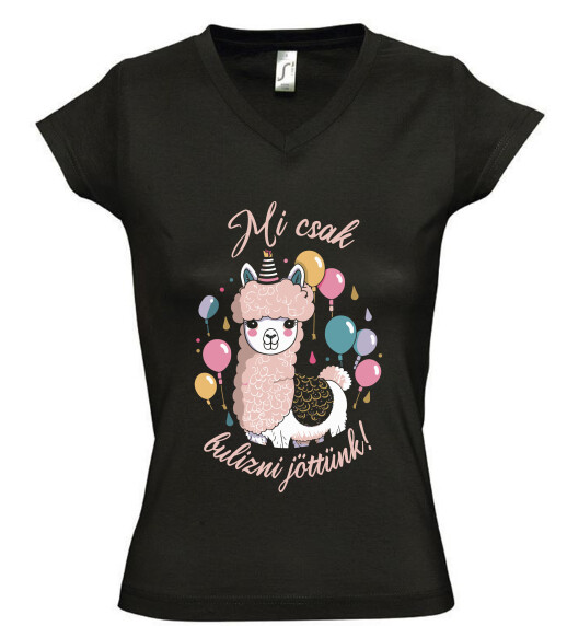 Női V nyakú póló