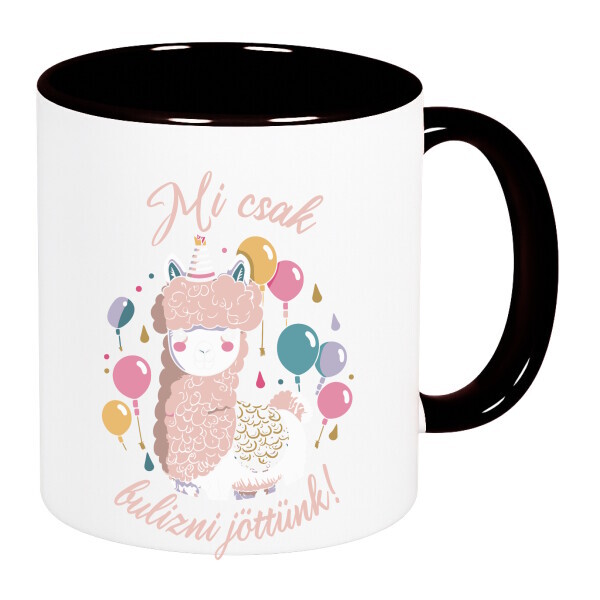 Színes fülű és belsejű bögre