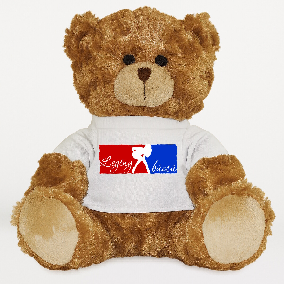 Plüssmaci egyedi pólóval