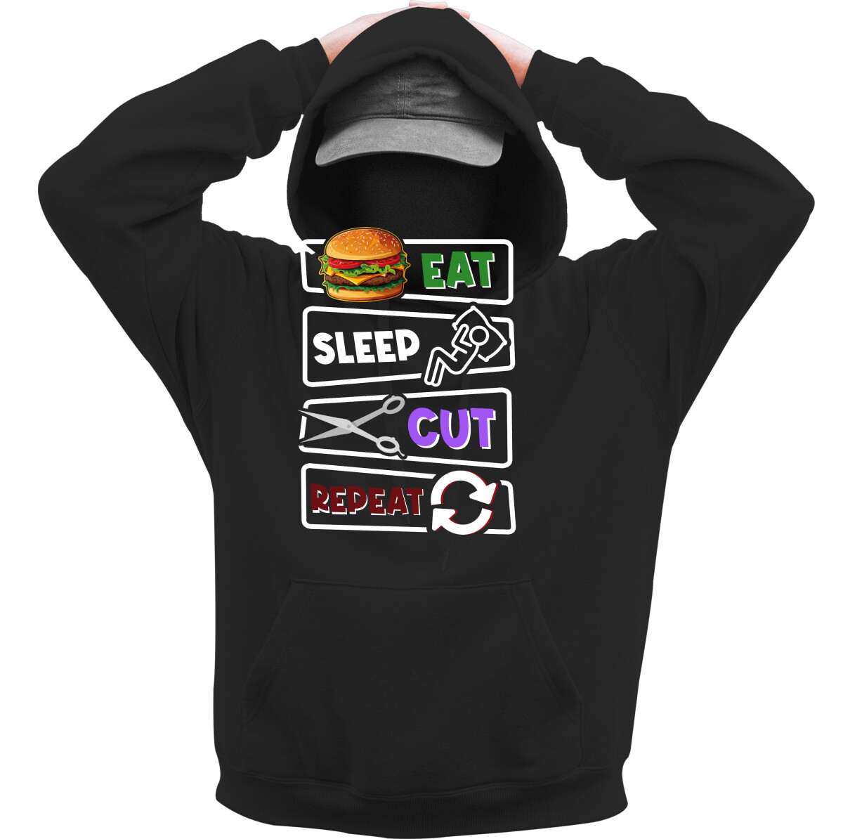 Kapucnis belebújós pulóver