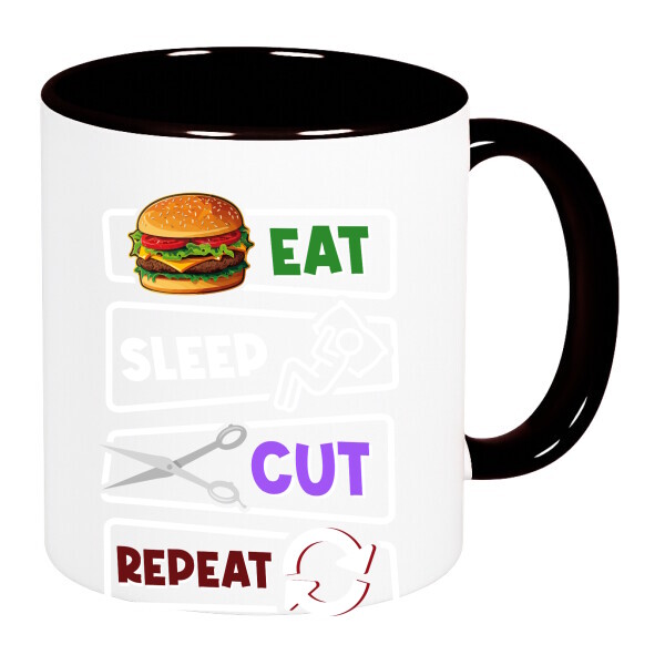 Színes fülű és belsejű bögre