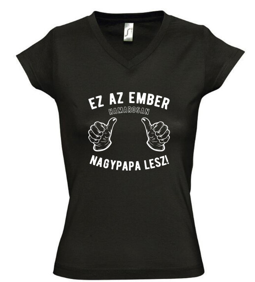 Női V nyakú póló