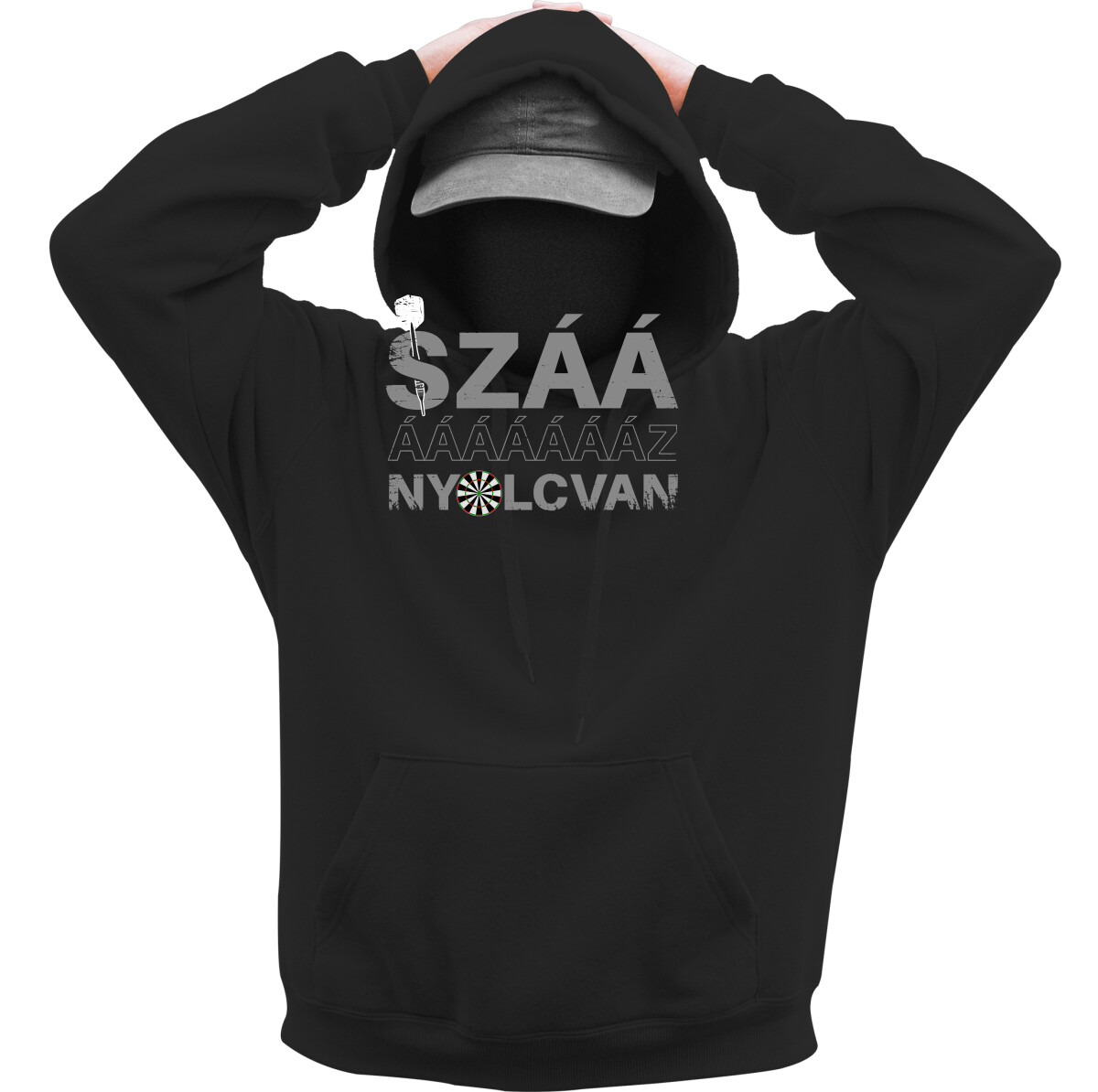 Kapucnis belebújós pulóver