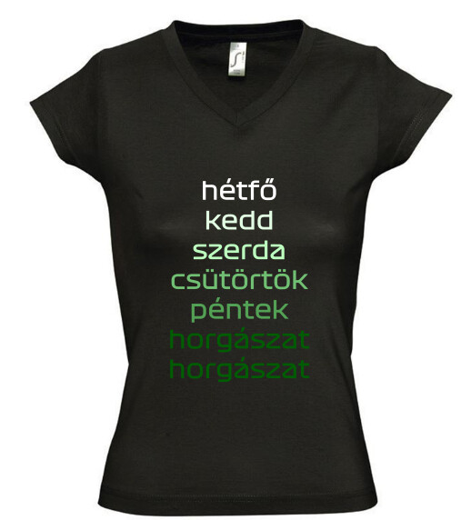 Női V nyakú póló