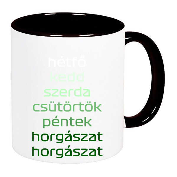 Színes fülű és belsejű bögre