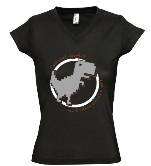 Női V nyakú póló