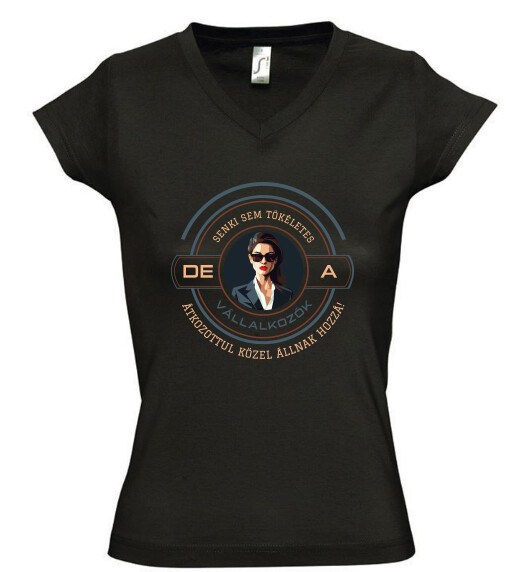 Női V nyakú póló