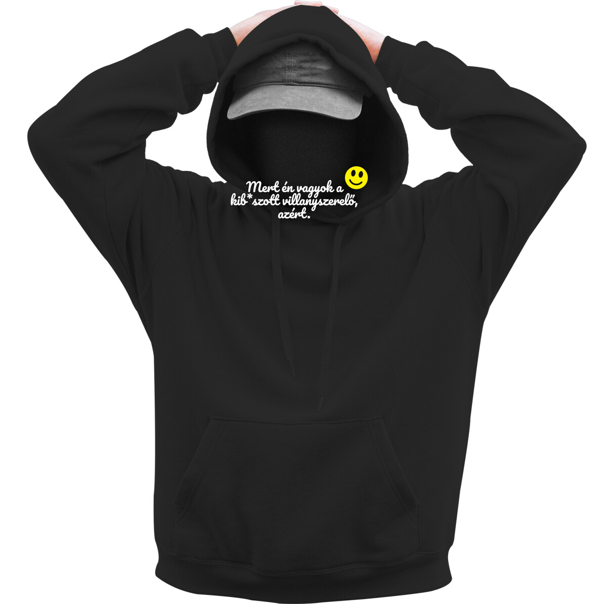 Kapucnis belebújós pulóver