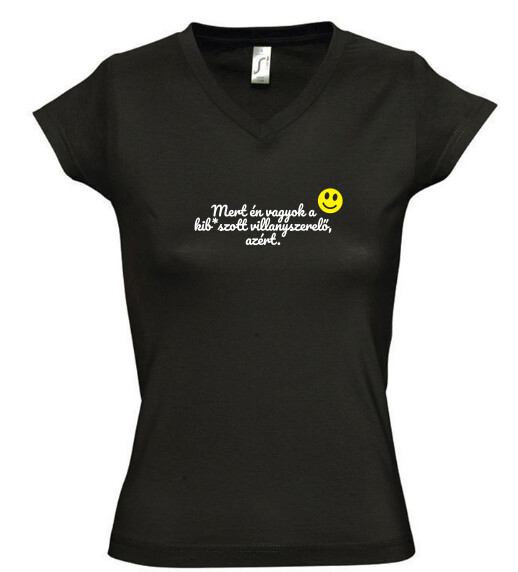 Női V nyakú póló