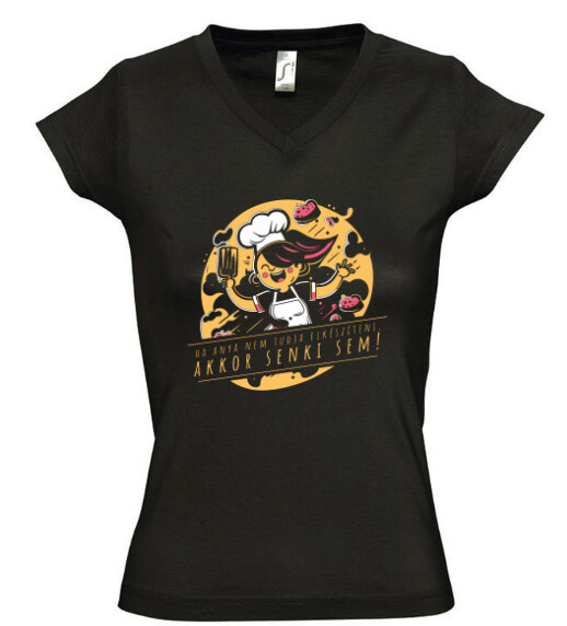 Női V nyakú póló
