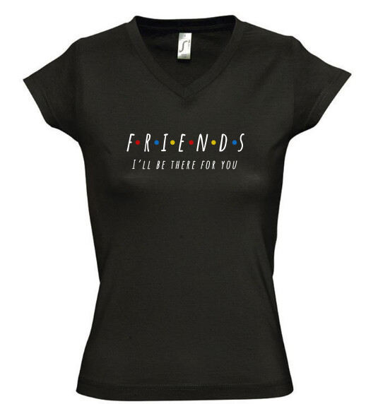 Női V nyakú póló