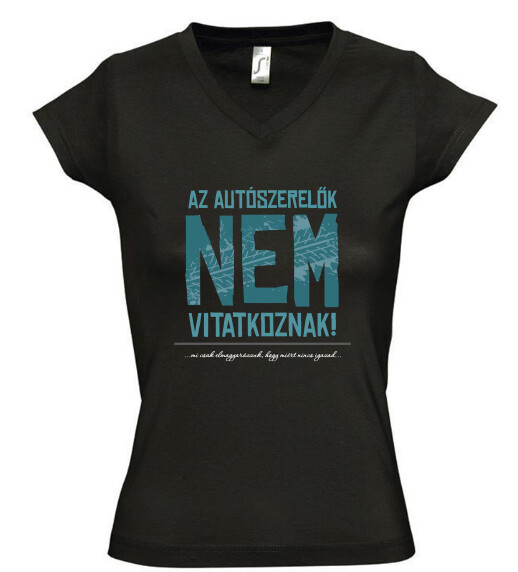 Női V nyakú póló