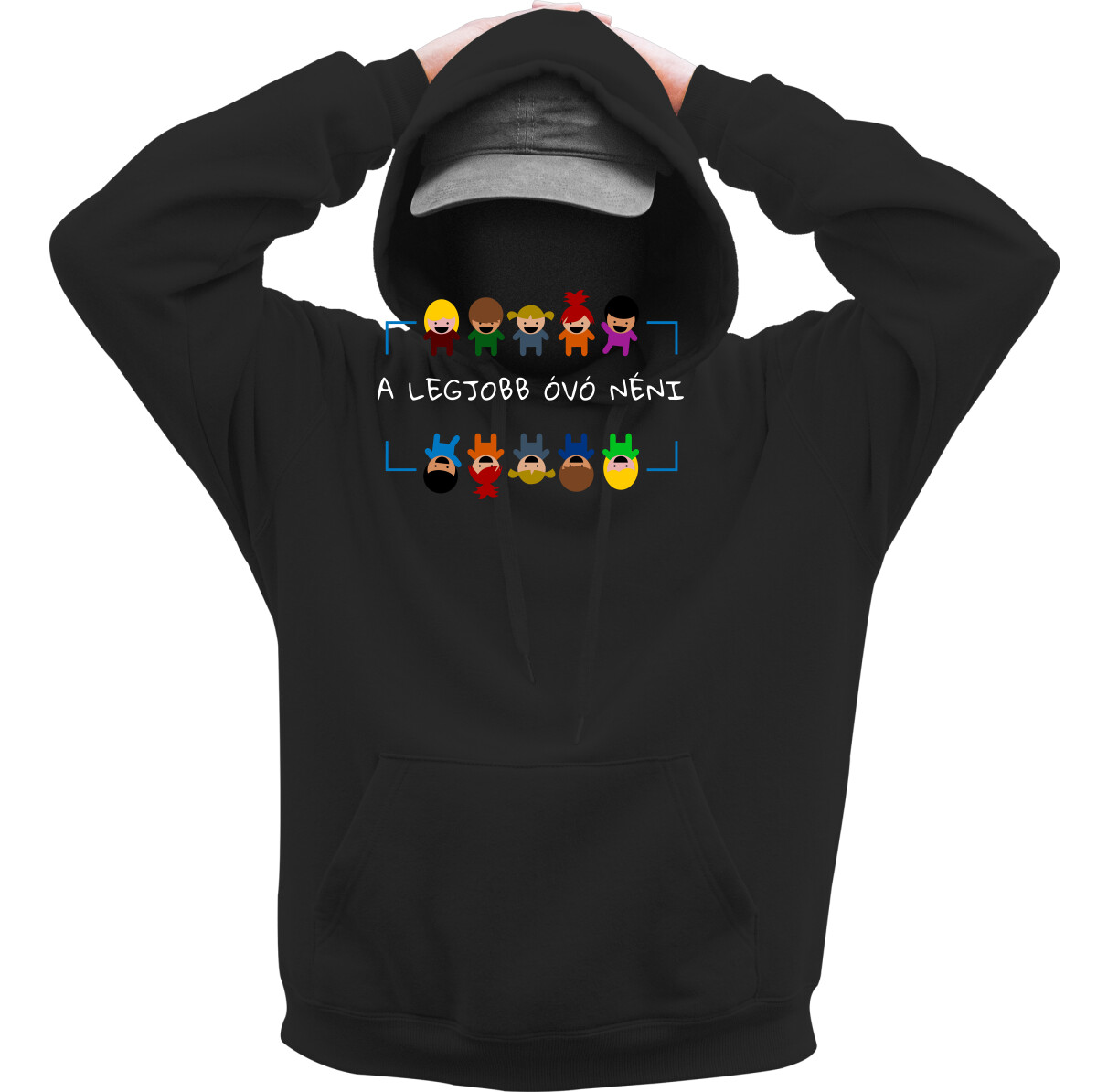 Kapucnis belebújós pulóver