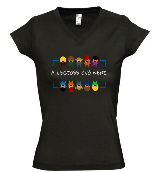 Női V nyakú póló