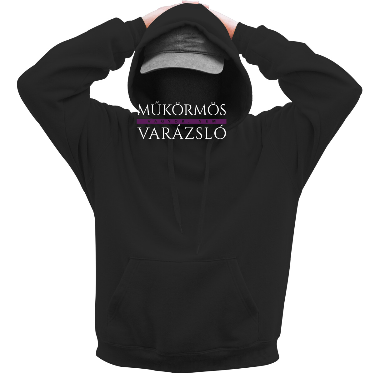 Kapucnis belebújós pulóver