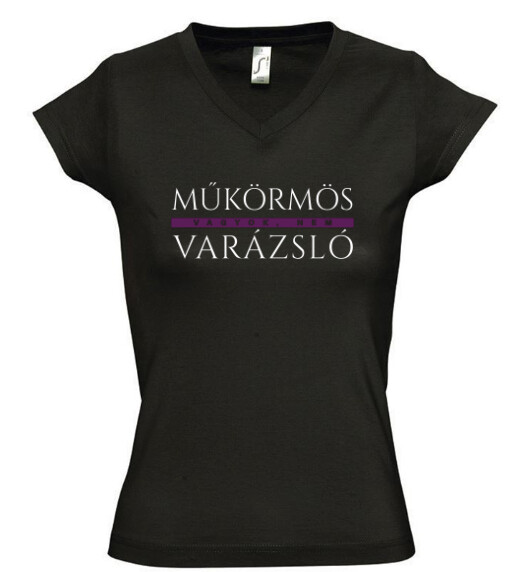 Női V nyakú póló