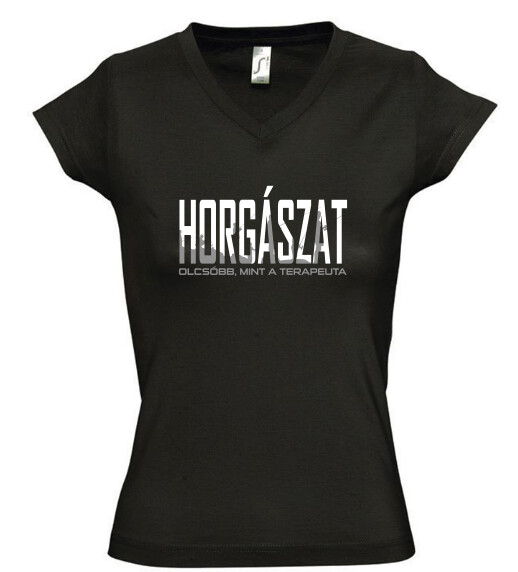 Női V nyakú póló