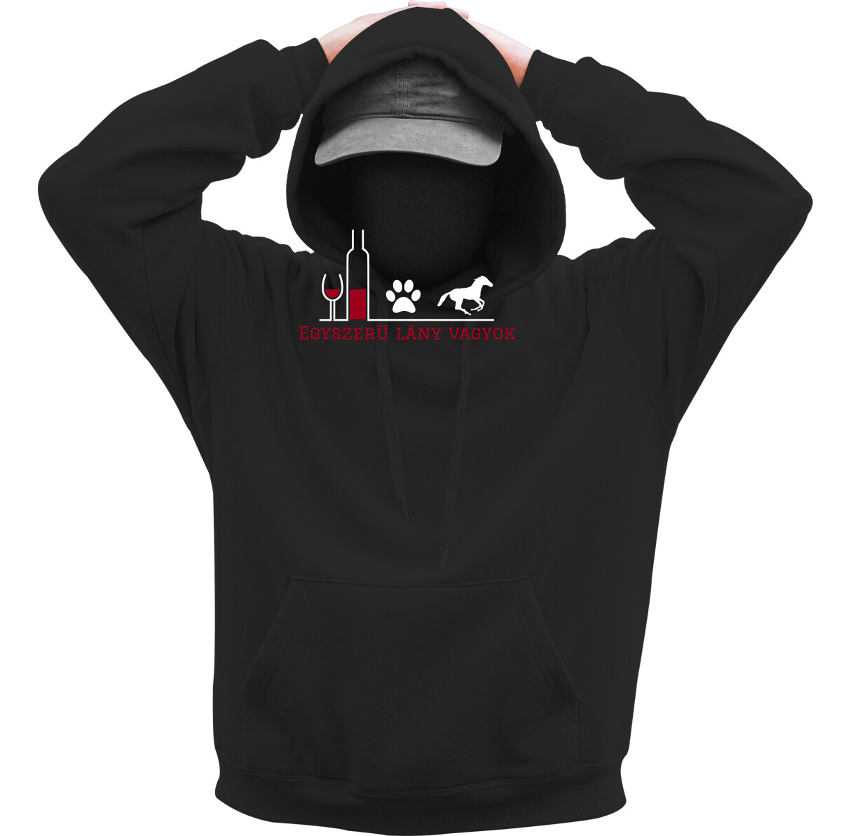 Kapucnis belebújós pulóver