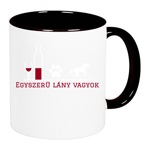 Színes fülű és belsejű bögre