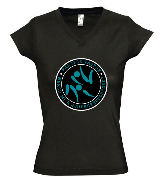 Női V nyakú póló