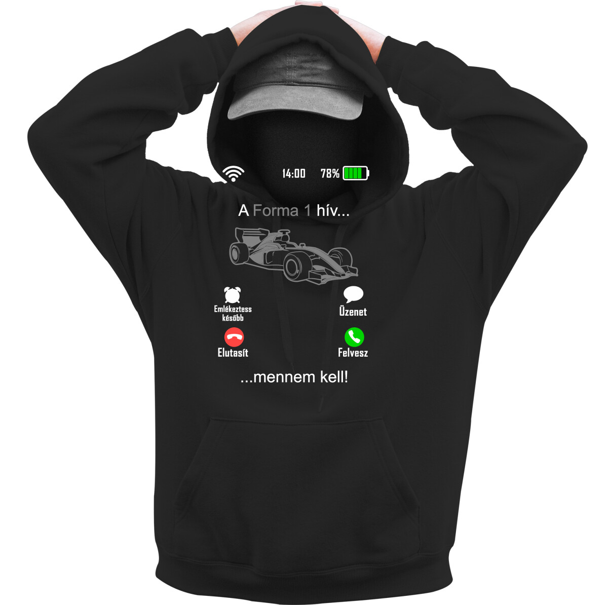 Kapucnis belebújós pulóver