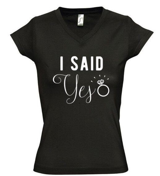 Női V nyakú póló