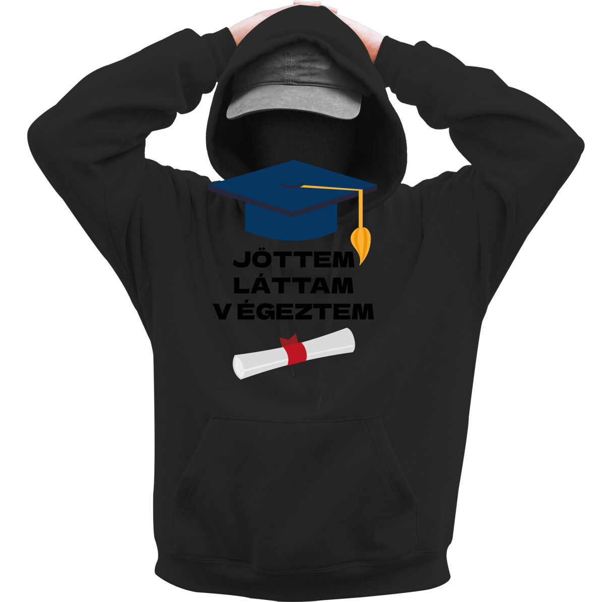 Kapucnis belebújós pulóver