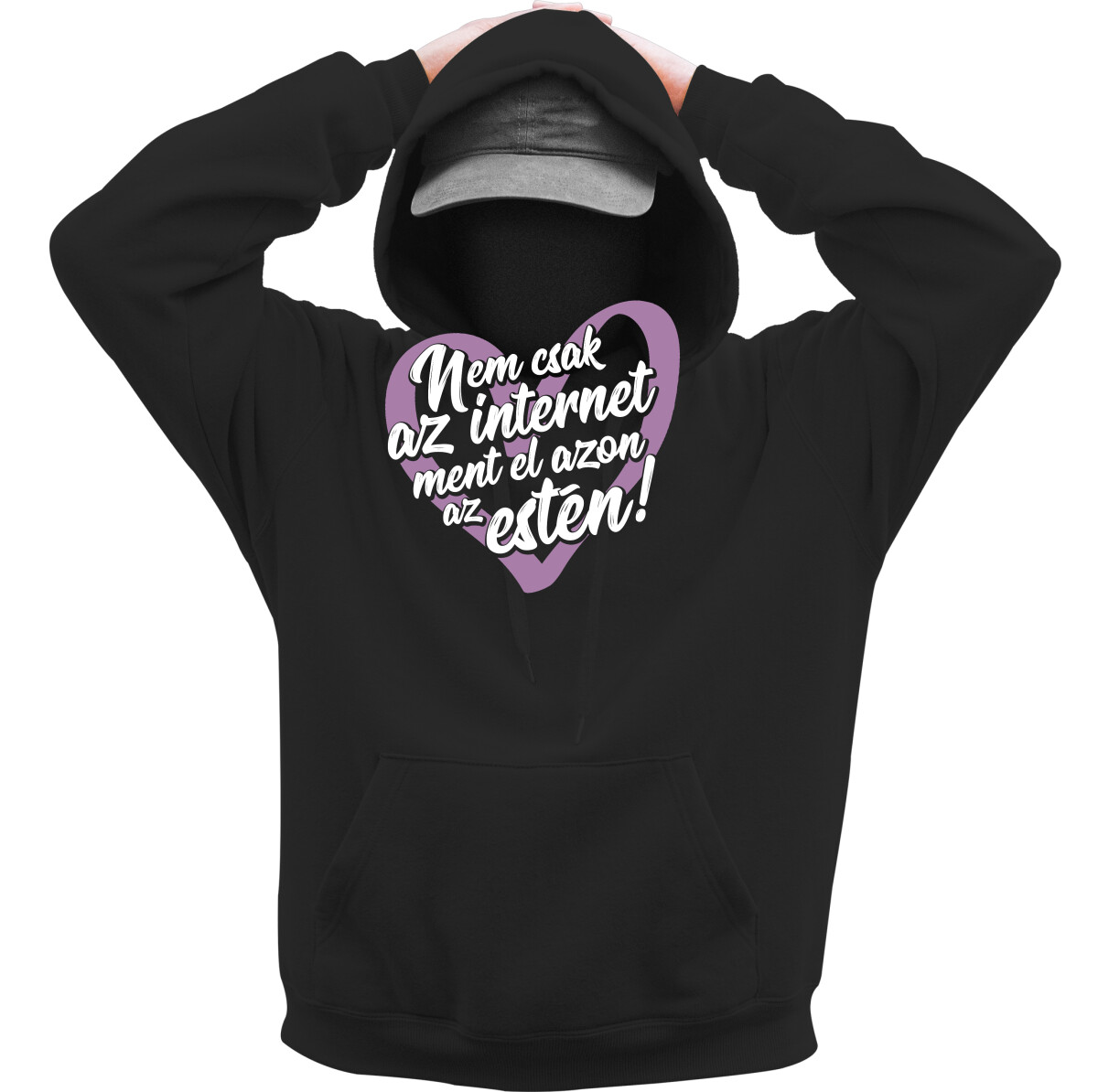 Kapucnis belebújós pulóver