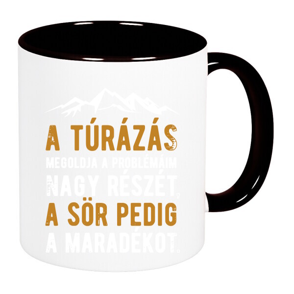 Színes fülű és belsejű bögre