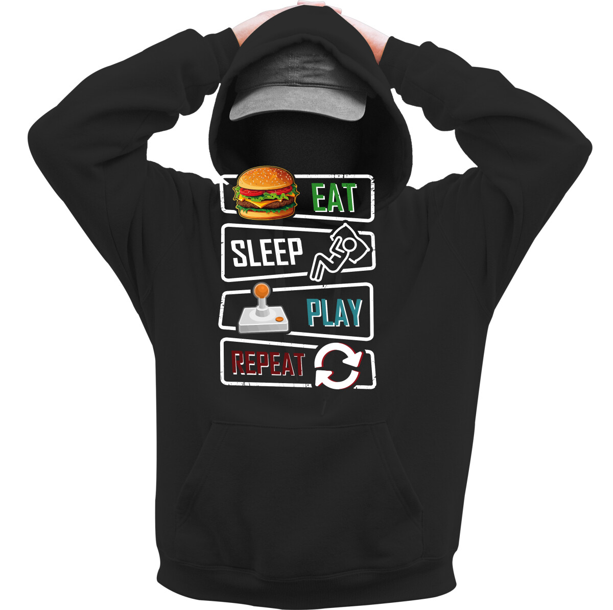 Kapucnis belebújós pulóver