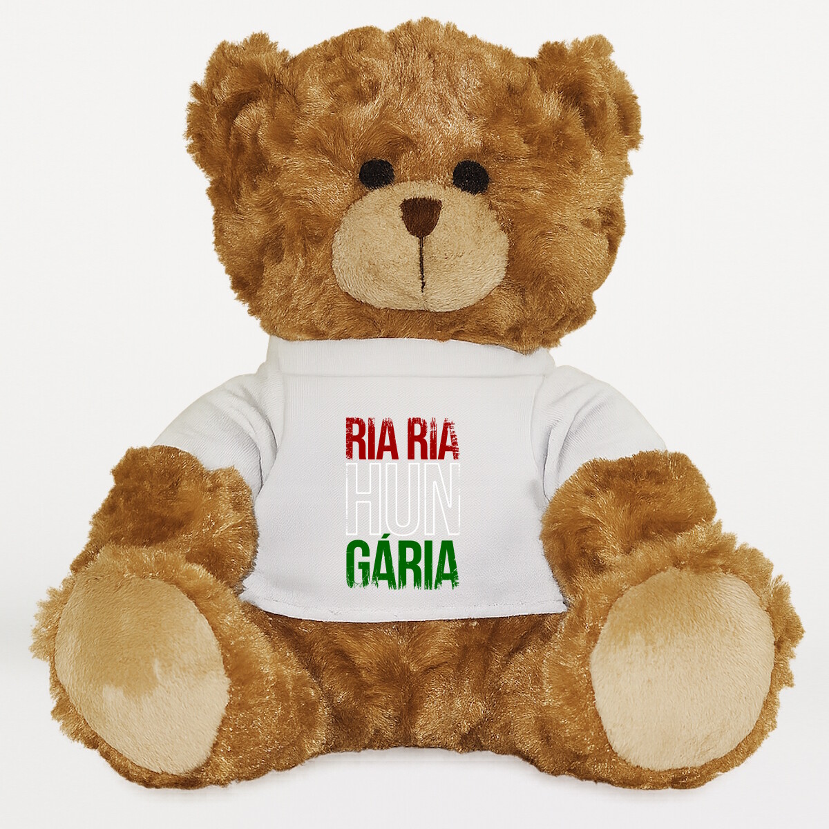 Plüssmaci egyedi pólóval