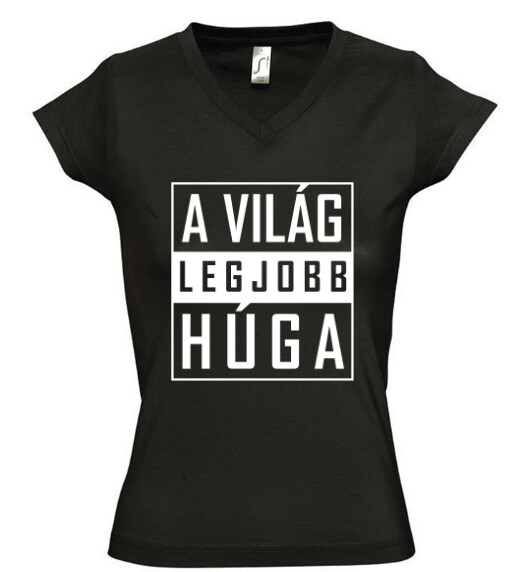 Női V nyakú póló