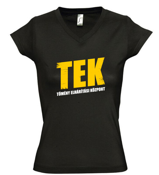 Női V nyakú póló