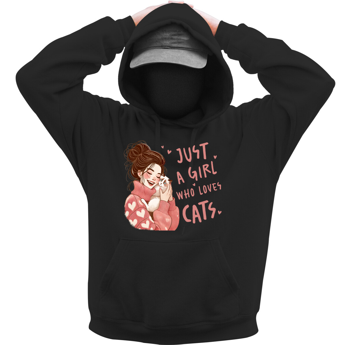 Kapucnis belebújós pulóver