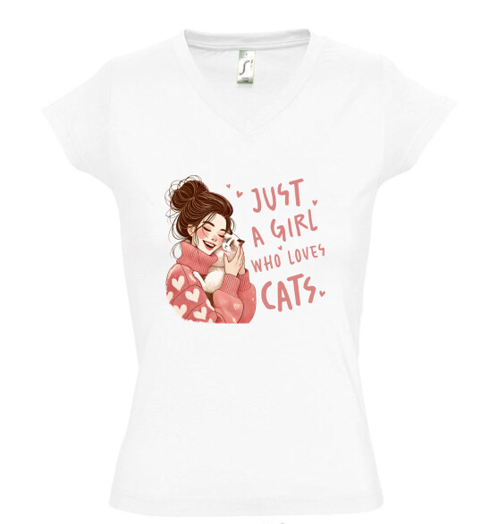 Női V nyakú póló