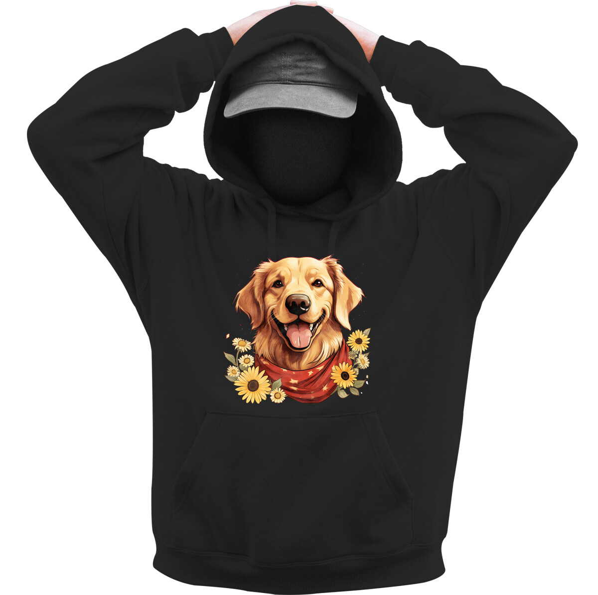 Kapucnis belebújós pulóver