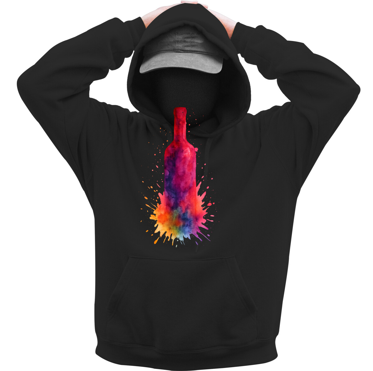 Kapucnis belebújós pulóver