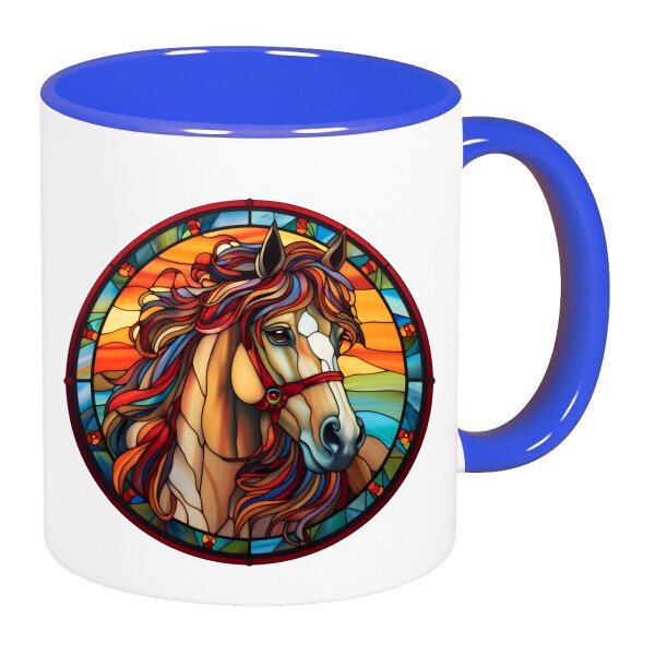 Színes fülű és belsejű bögre