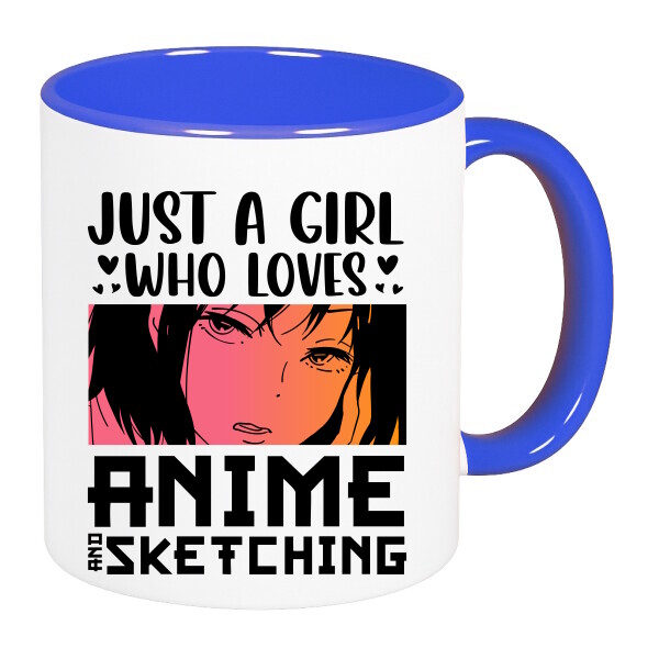 Színes fülű és belsejű bögre