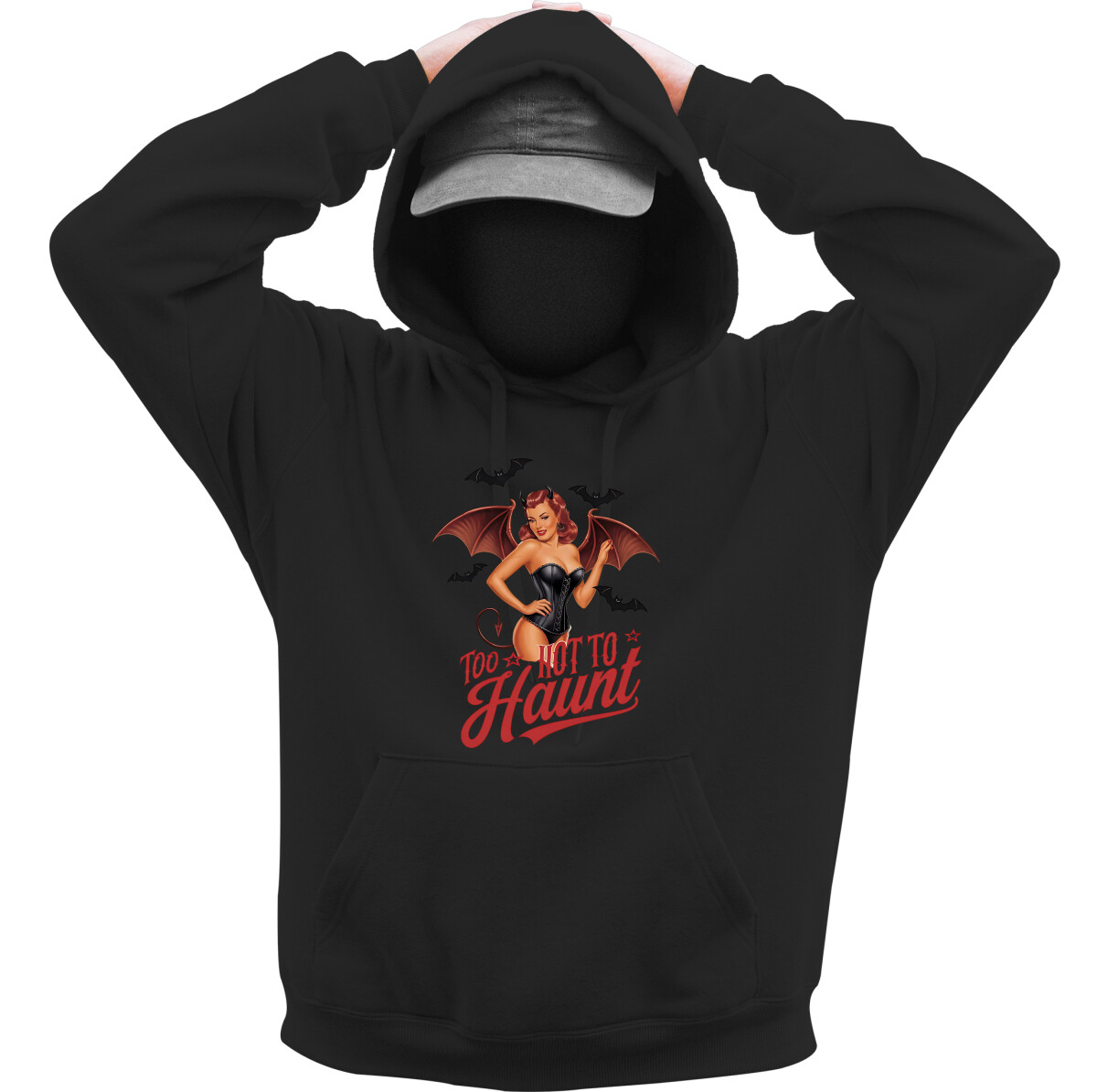 Kapucnis belebújós pulóver