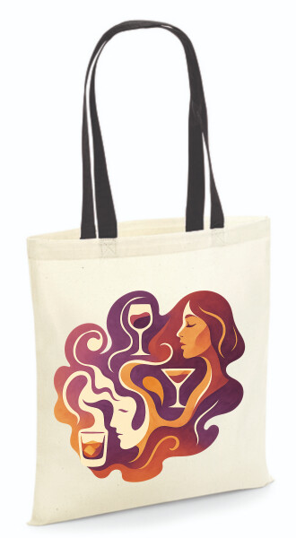 Vászontáska - színes fülű 