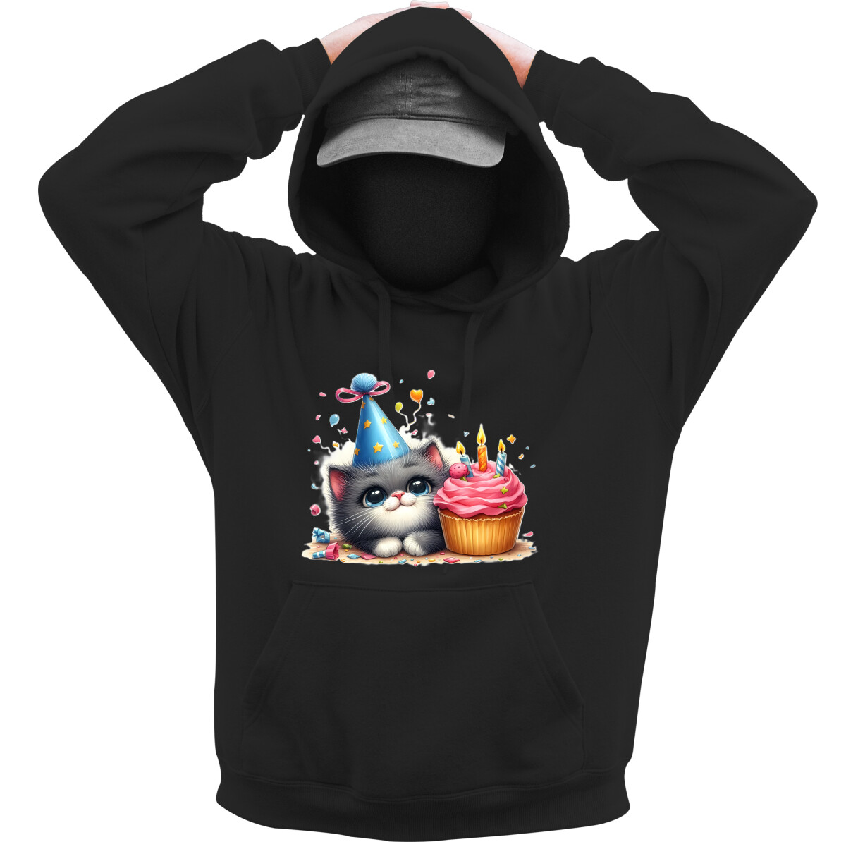 Kapucnis belebújós pulóver