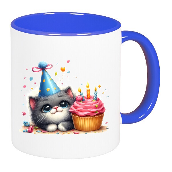 Színes fülű és belsejű bögre