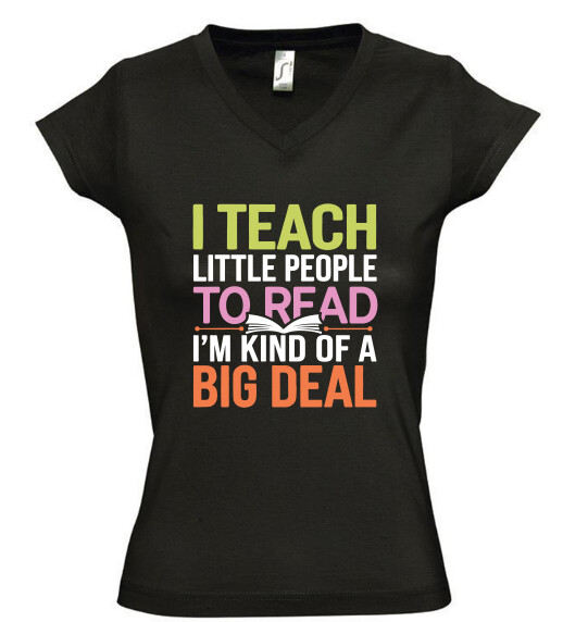 Női V nyakú póló