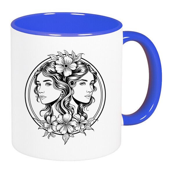 Színes fülű és belsejű bögre