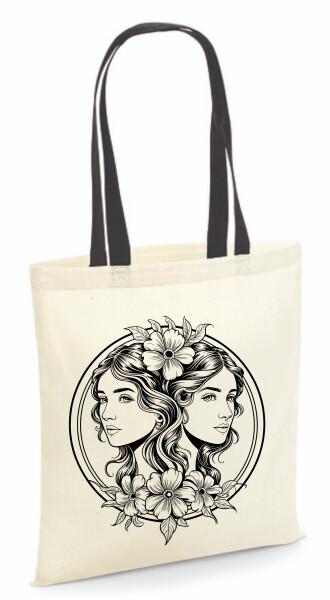 Vászontáska - színes fülű 