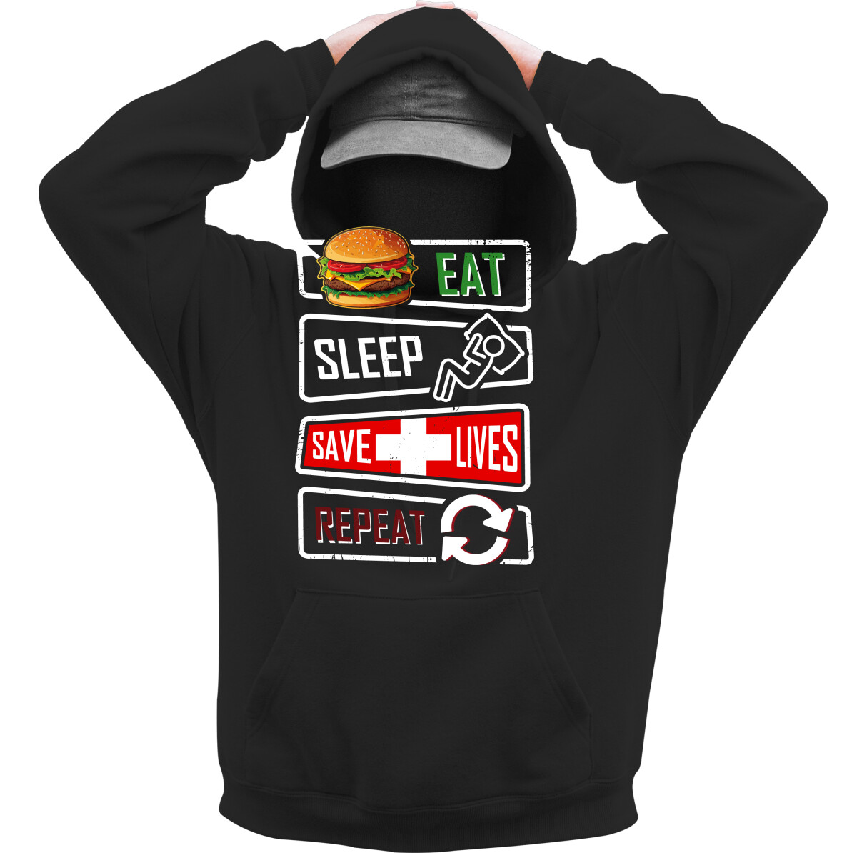 Kapucnis belebújós pulóver