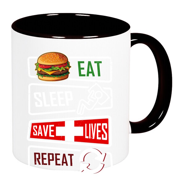 Színes fülű és belsejű bögre