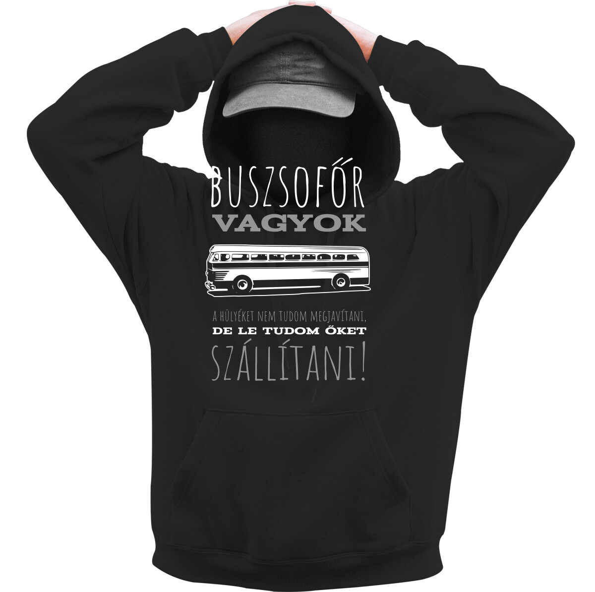 Kapucnis belebújós pulóver