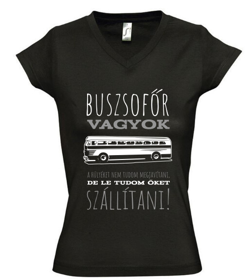 Női V nyakú póló